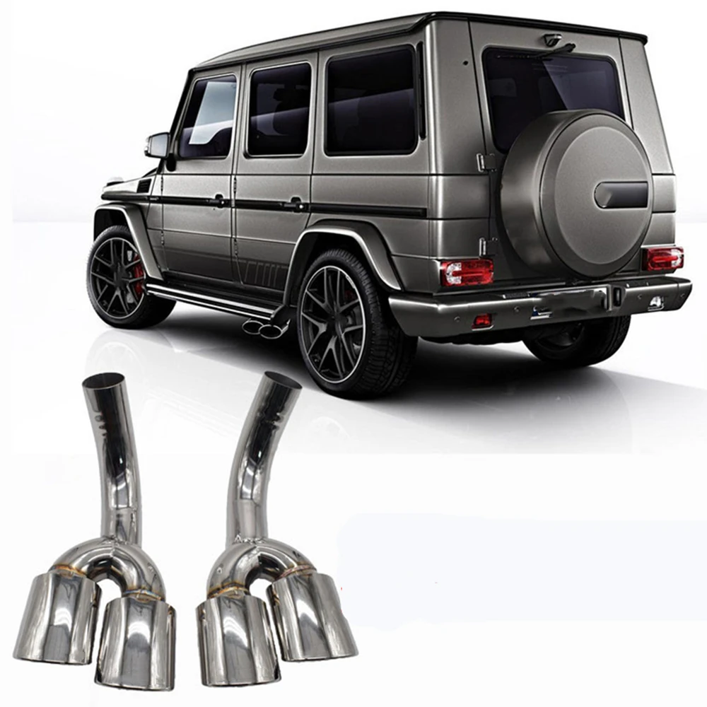 Silver Car Rear Exhaust Muffler Tip Pipe For Mercedes Benz W463 G Class