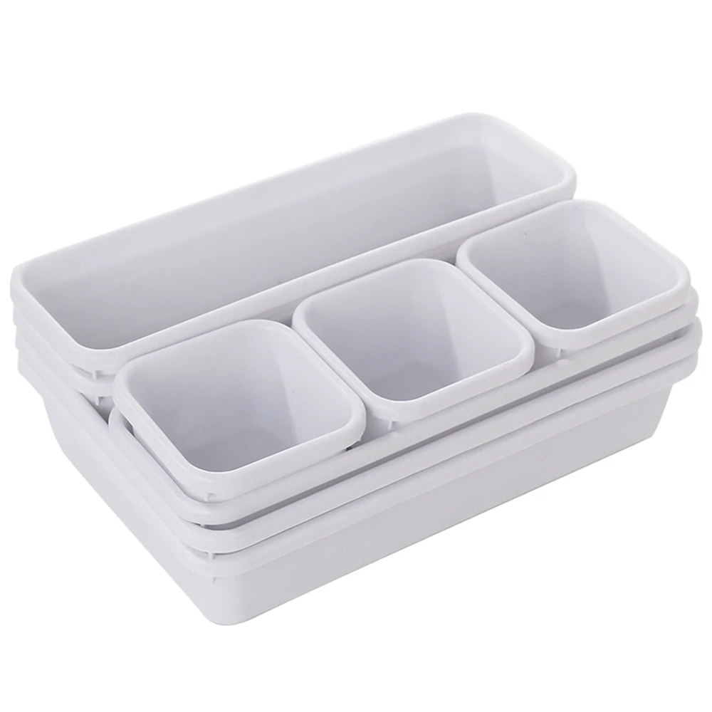 8pcs/set Adjustable Drawer Organizer Box Trays Make Up Cosmetics Sundries Divider Holder Kitchen Bathroom Closet Jewellery Box drawer organizers