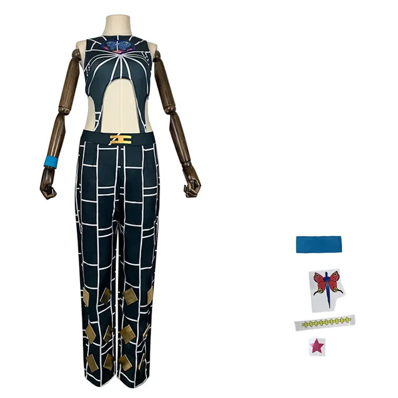thumbnail image 1 of Disfraz de Jolyne Cujoh de Anime, disfraz de JoJo's Bizarre Adventure, disfraz de Stone Ocean, uniforme de Jolyne Cujoh, ropa de fiesta de Halloween para niña, 1 of 5
