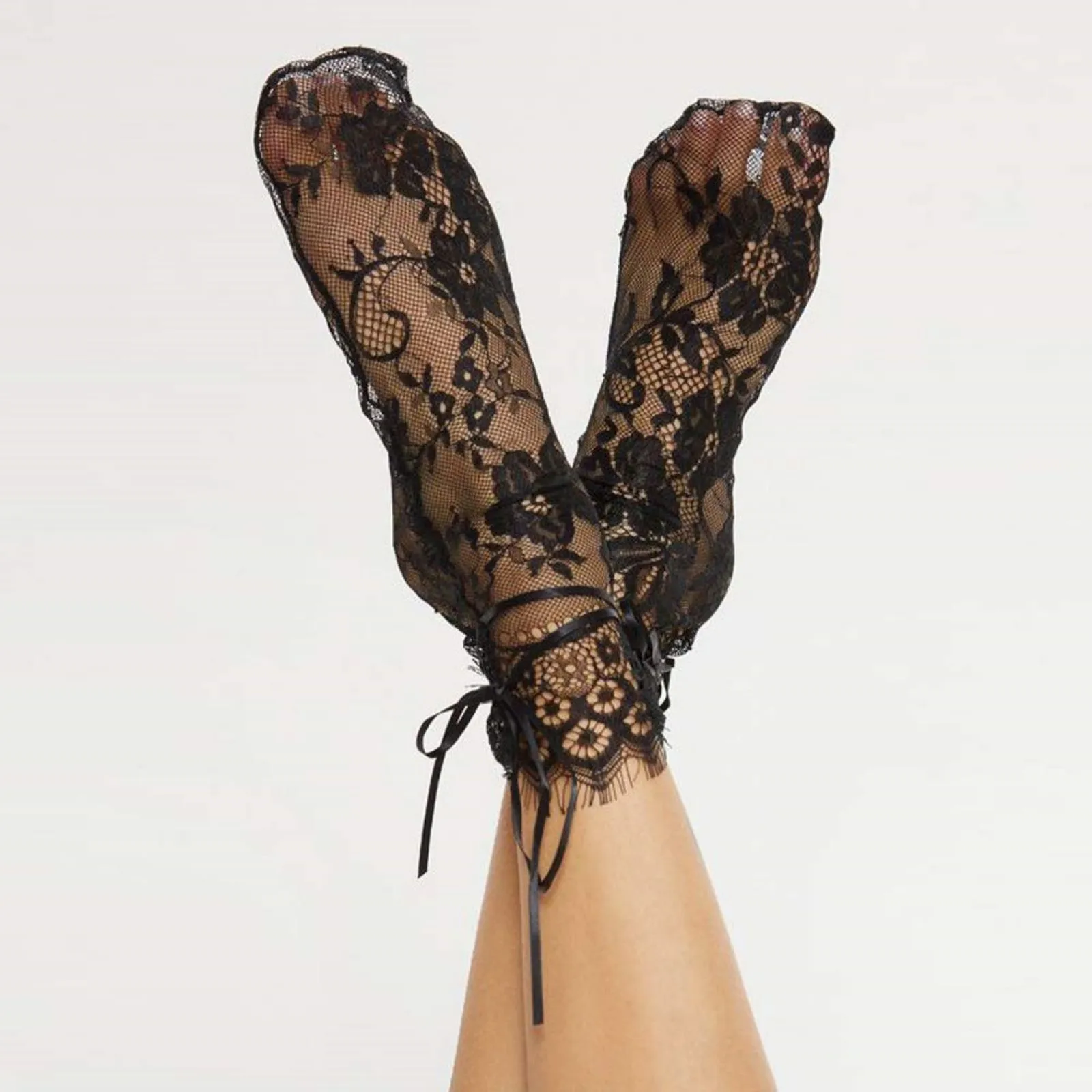 Elegant Women Lace Fishnet Ankle Socks