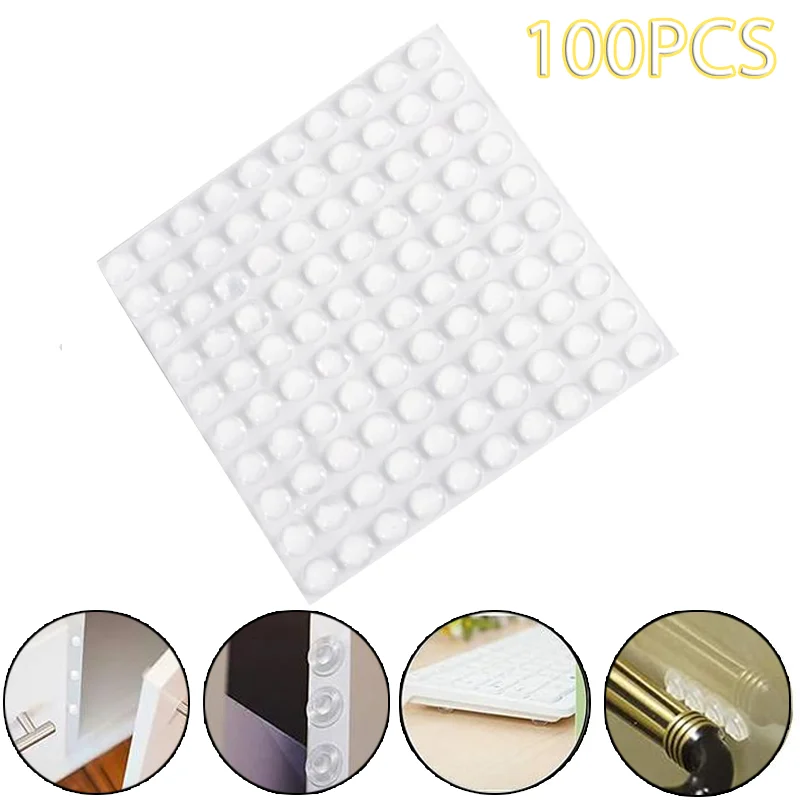 Transparent Silicone Granules Door Handle Sticker Transparent Anti Bump Silicone Cushioning Anti Slip Mat 100pcs 8mmx2mm