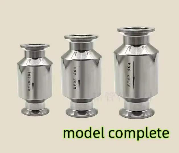 วาล์วตรวจสอบไอเสียแบบหนีบติดตั้งเร็ว KF16-KF63 สแตนเลส, ข้อต่อวาล์วสุญญากาศ, ข้อต่อท่อ, ติดตั้งแบบหนีบ 1