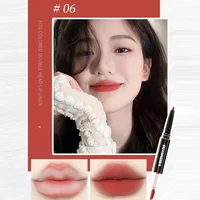 Double Head Lipliner Lip Brush Lipstick Two In One Outline The Lip Shape Plump Lips Velvet Texture Korean Cosmetics Moisturizing 2
