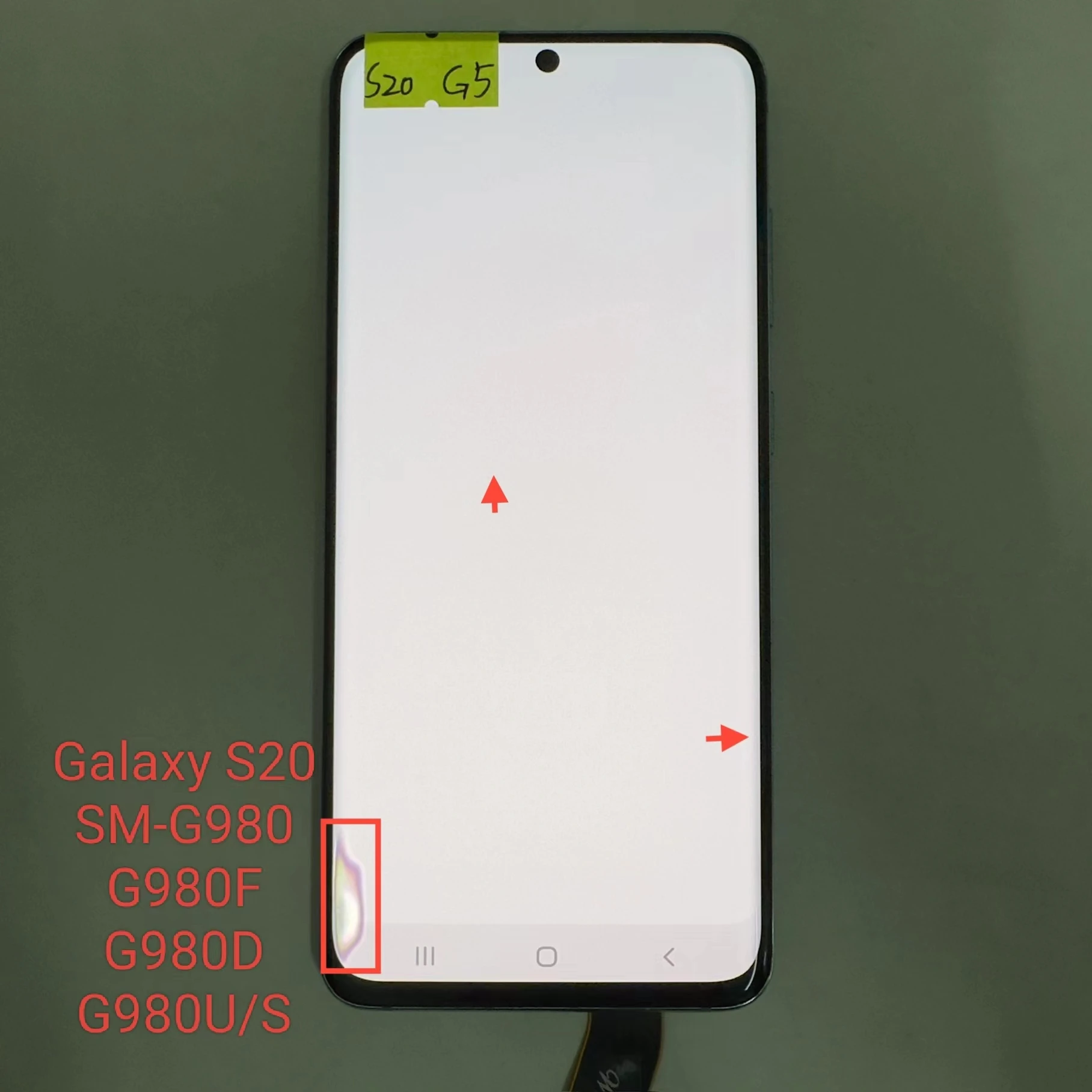 

Original S20 screen 6.2-inch suitable for GALAXY S20 SM-G980 G981 G980F G980D G980U/S digital instrument