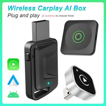Dongle CarPlay wireless 2in1 Adattatore automatico Android wireless AI Smart Box Sistemi intelligenti per auto per auto con CarPlay cablato