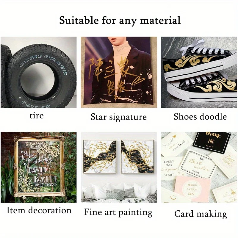 4Pcs DIY Metal Waterproof Permanent Paint Marker PensbGold Silver Craftwork Resin Mold Pen Art painting Supplies 5