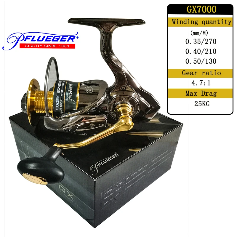 Spinning Fishing Reels All metal Pflueger CODEK 25KG for Seawater Winter