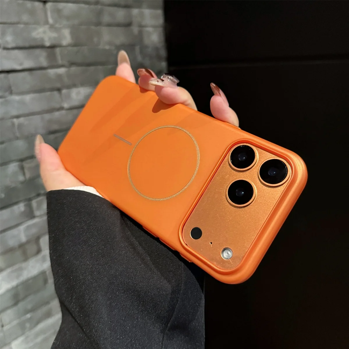 Official Orange Magnetic Frosted Hard Phone Case with Magsafe Wireless Charging Compatibility