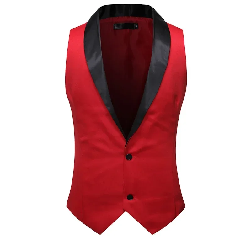 

Mens Nightclub Red Suit Vest Casual Loose V Neck Top Suit Male Waistcoat Men Sleeveless Vest Plus Size Outerwear Party Club Wear