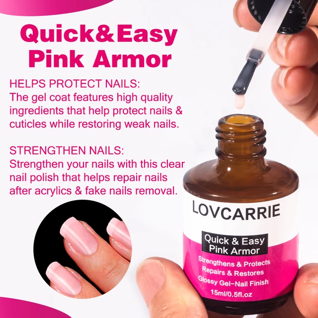 Pink Armor Nail Gel Growth Formula Treatments Nail Coat, Calcium Nail Polish  Nut | eBay