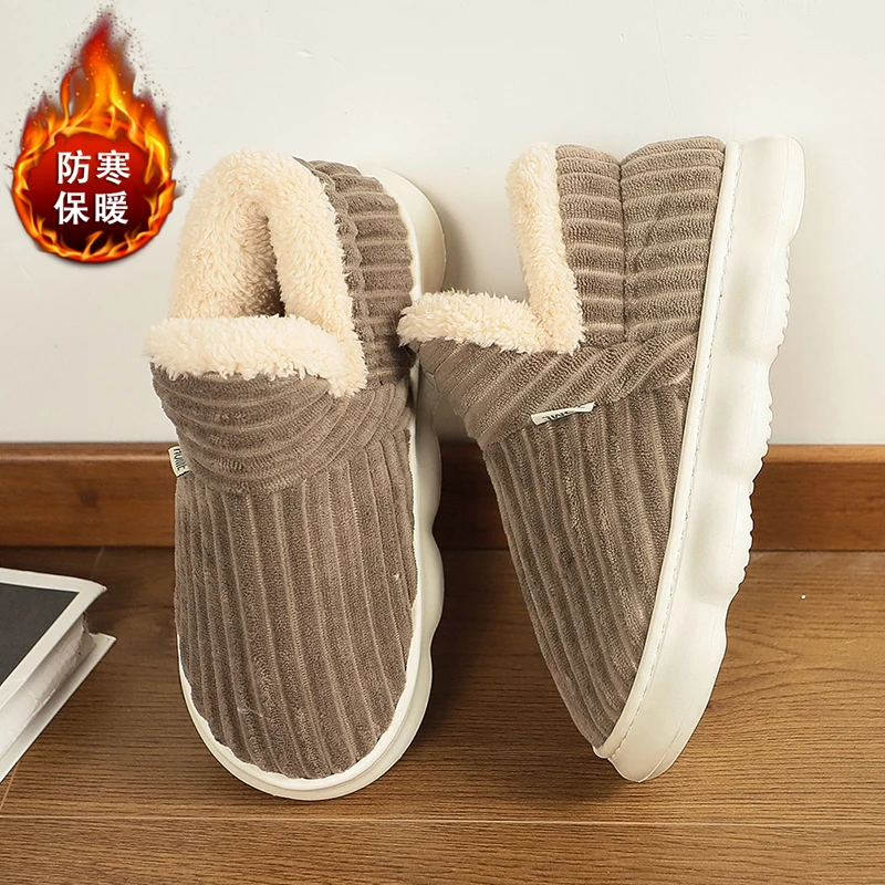 Winter Men Slippers Short Plush Men Cotton Boots Indoor Fluffy House Fur Slippers Men Casual Soft Fur Furry Men Shoes