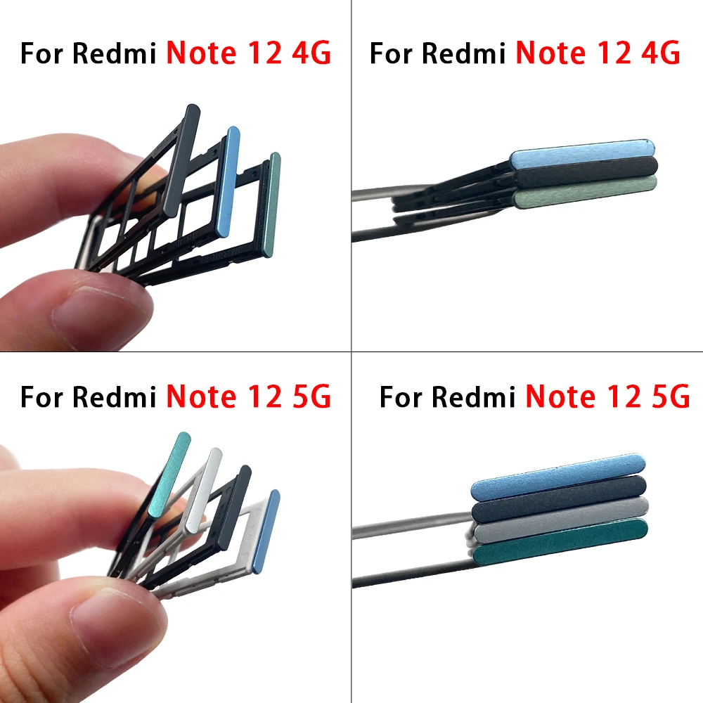 NEW Dual Card SIM Card chip slot drawer SD Card Tray Holder Adapter + Pin For Xiaomi Redmi Note 12 4G / Note 12 5G 12S