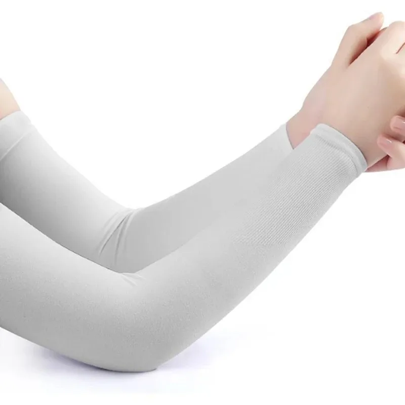 Ice Silk Sleeve Sunscreen Cuff Arm Sleeves Long Gloves Sun UV Protection Hand Protector Cover Anti-Slip Summer Outdoor Riding Sunscreen Arm Sleeves Ice Sleeves