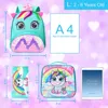 Unicorn Backpack with Lunch Box for Girls ,3pcs Toddler Sequin Preschool Bookbag ,Cute Kindergarten School Bag 3
