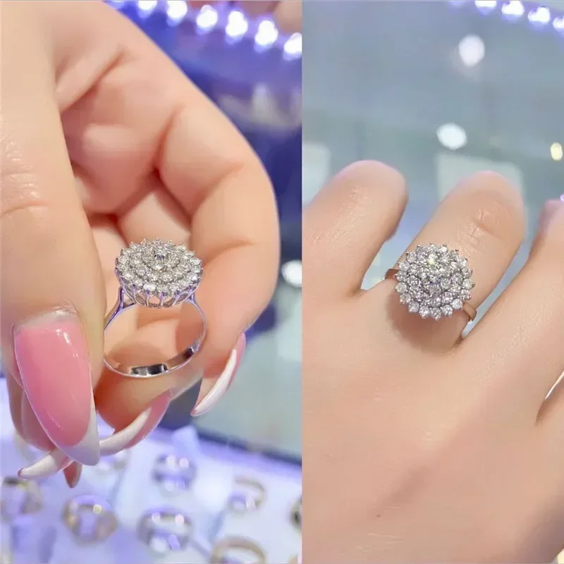 Flower Ring For Women Brilliant Cubic Zirconia Luxury Proposal Engagement Rings Fancy Gift Fashion Jewelry finger rings,fashion rings,engagement rings,zircon rings,fashion ring,crystal rings,metal rings,stone rings,fidget rings