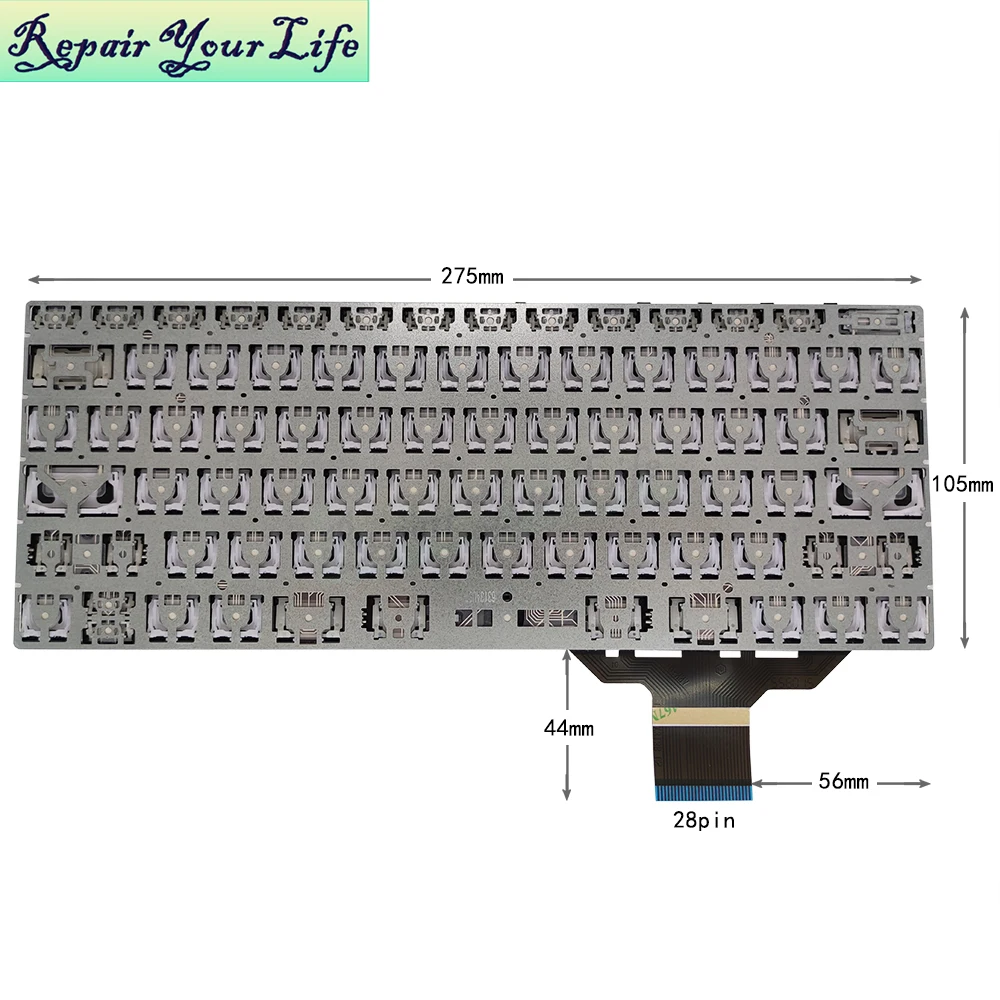 Inglês Teclado para Geo Computadores Geobook 1e 11.6 Teclado para Notebook Reino Unido Euro Mb2751004 Yxt-nb93119 Pride-k3919 uk - Imagem 4