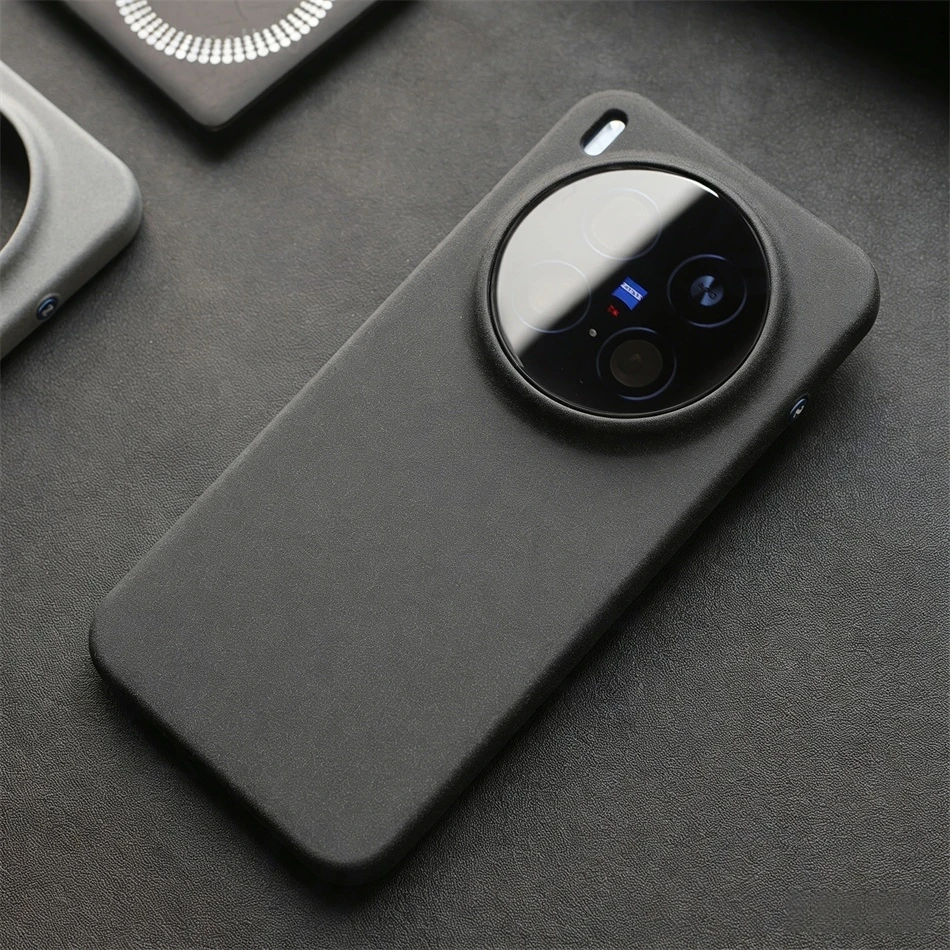 Luxury Frosted Sandstone Slim Magnetic Anti-Fingerprint Case with MagSafe Charging Compatibility