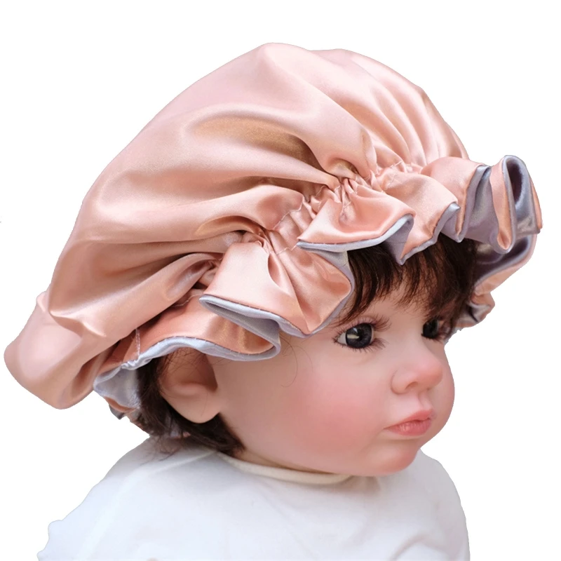 Baby Accessories cute	 New Baby Silky Satin Bonnet Double Layer Adjustable Sleep Cap Girl Night Turban Children Solid Color Cute Hat Fashion Baby Cap Baby Accessories cute	 Baby Accessories