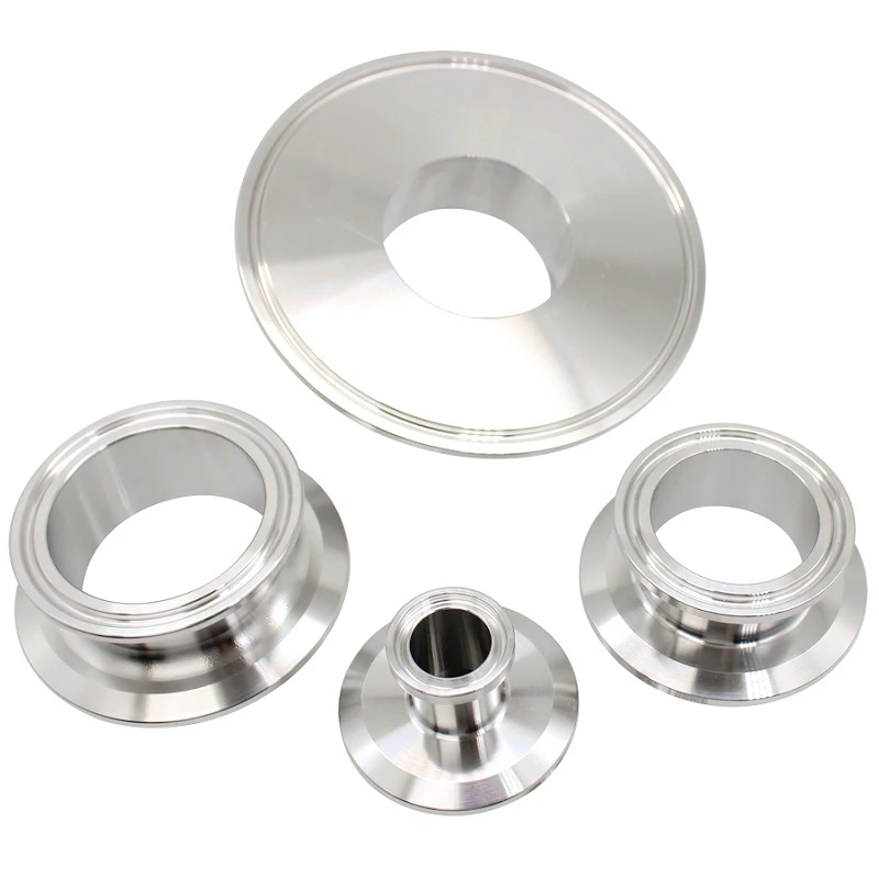 SS304 SS316L Stainless Steel Quick Fit Variable Diameter Sanitary Food Grade Blanking Plate Clamp Size Adapter