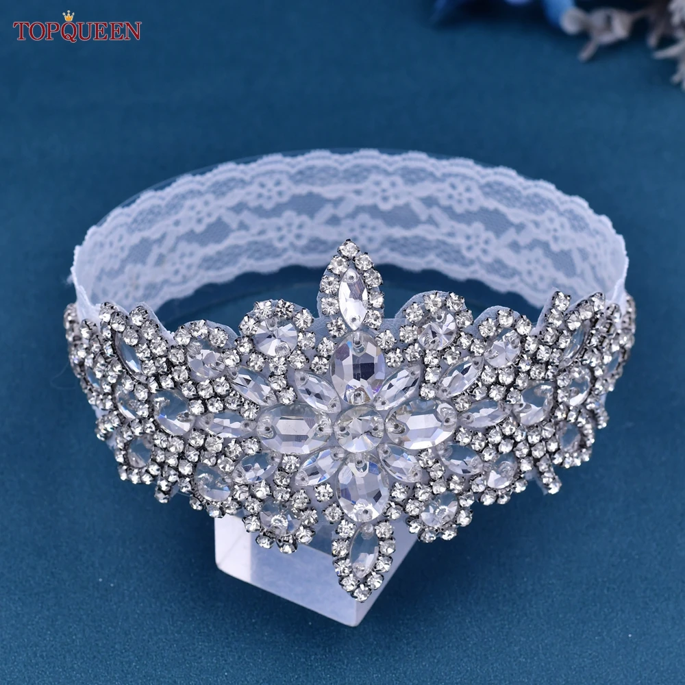 Soft Sexy Wedding Bridal Garters Belts Women Girl Diamond Lace Elastic Leg Ring Party Evening Home Cosplay TOPQUEEN THS01