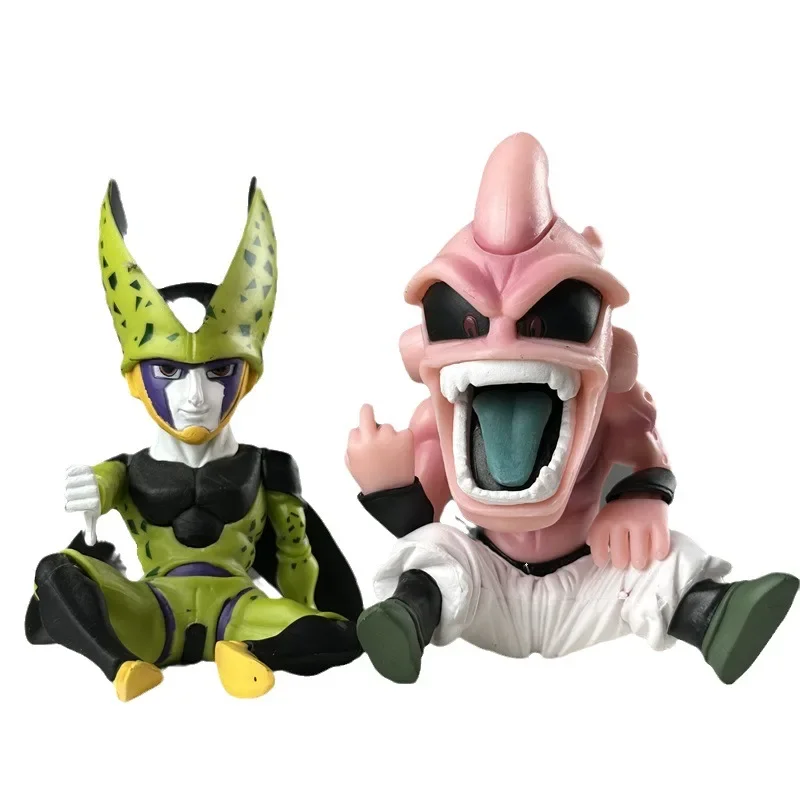 

Dragon Ball GK Cell Buu Action Figures Vertical Middle Finger Buu Figures Gesture Sitting Posture Animation Doll Model Boys Toy