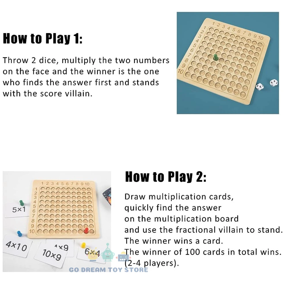 Montessori Multiplication Board Game Math Wooden Toys Kids Learning Educational Table With Flash Cards Counting Teaching Aids 4