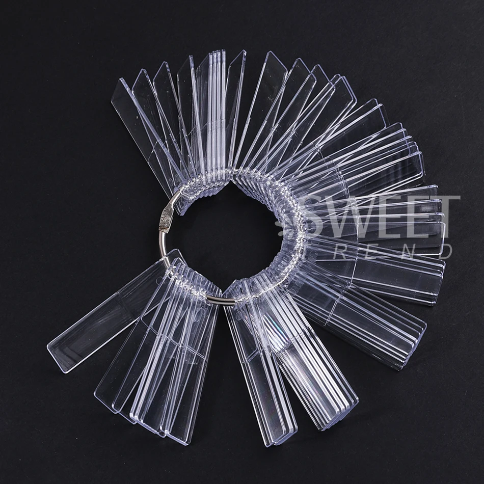 50pcs/Pack False Nail Tips Display Stand Transparent Practice Acrylic Gel Polish Holder Display Board DIY Manicure Showing Tools