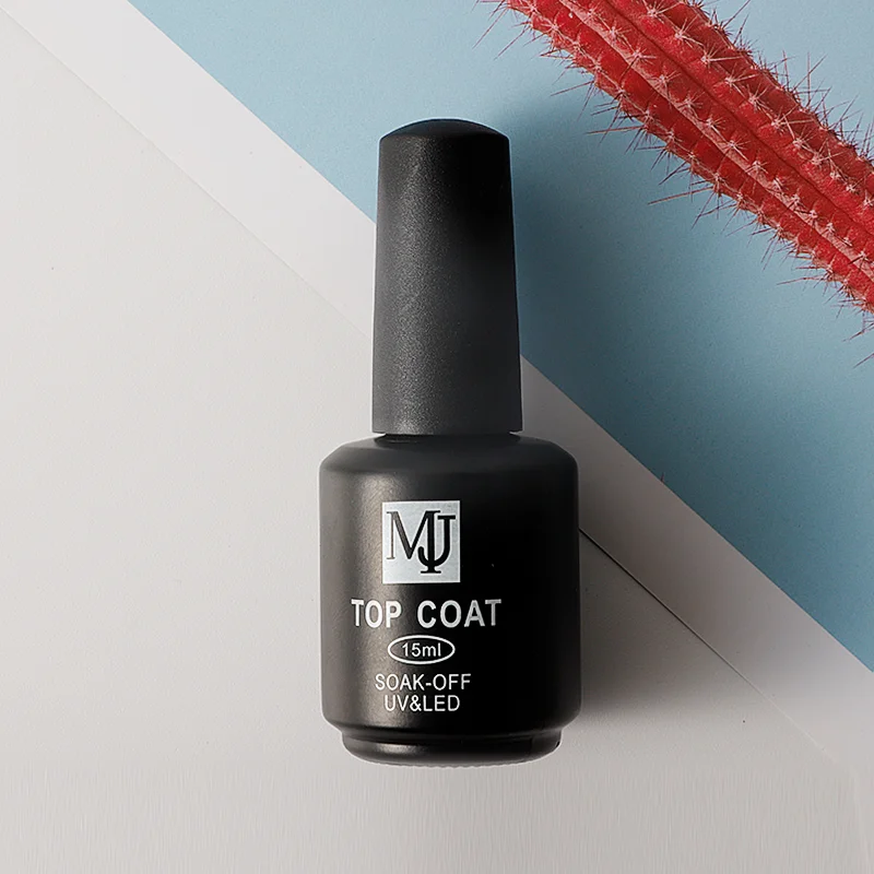 High quality top coat base coat with private label 15ml long lasting strengthen bling nail gel top and base coat nail polish 5