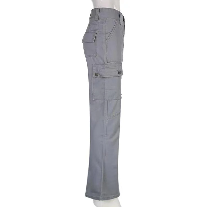 Streetwear Women Vintage Cargo Pants Fashion Low Waist Aesthetic Wide Leg  Jeans Y2K High Street Straight Casual Denim Trousers - AliExpress