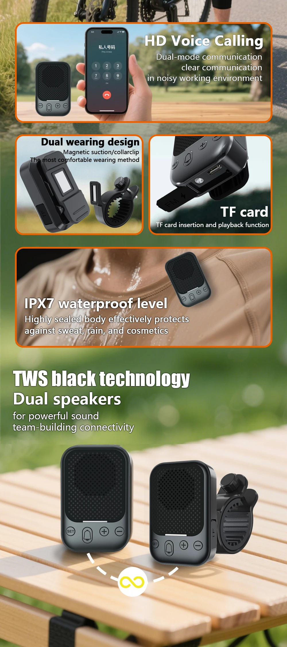 2025 New Outdoor Waterproof Portable Bluetooth Speaker Mini Cycling Speaker Bicy