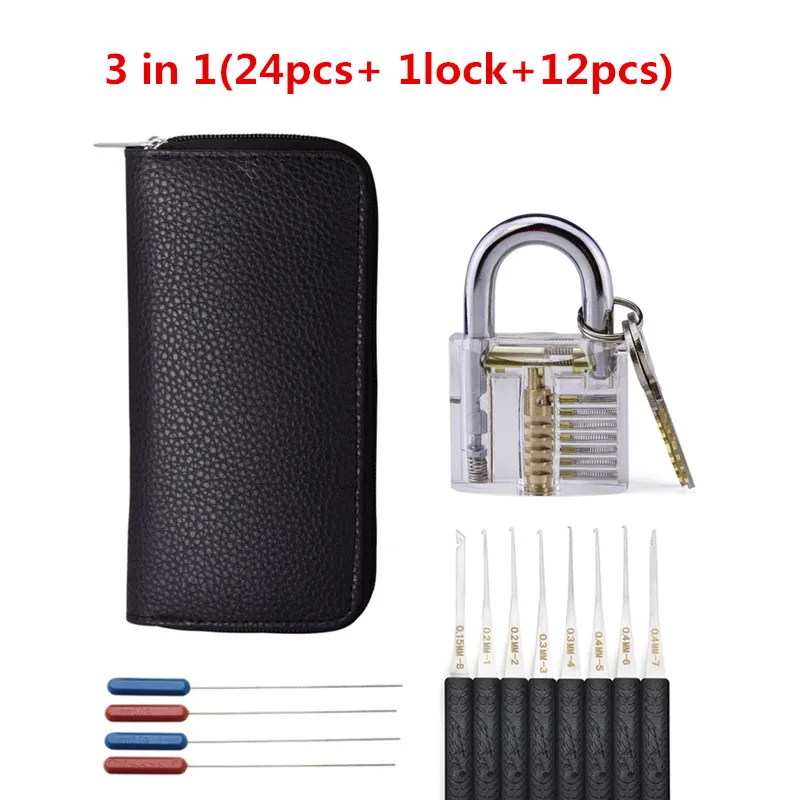 Locksmith Tools Lock Pick Tools Lock Pick Set 24PCS Transparent Practice Locks