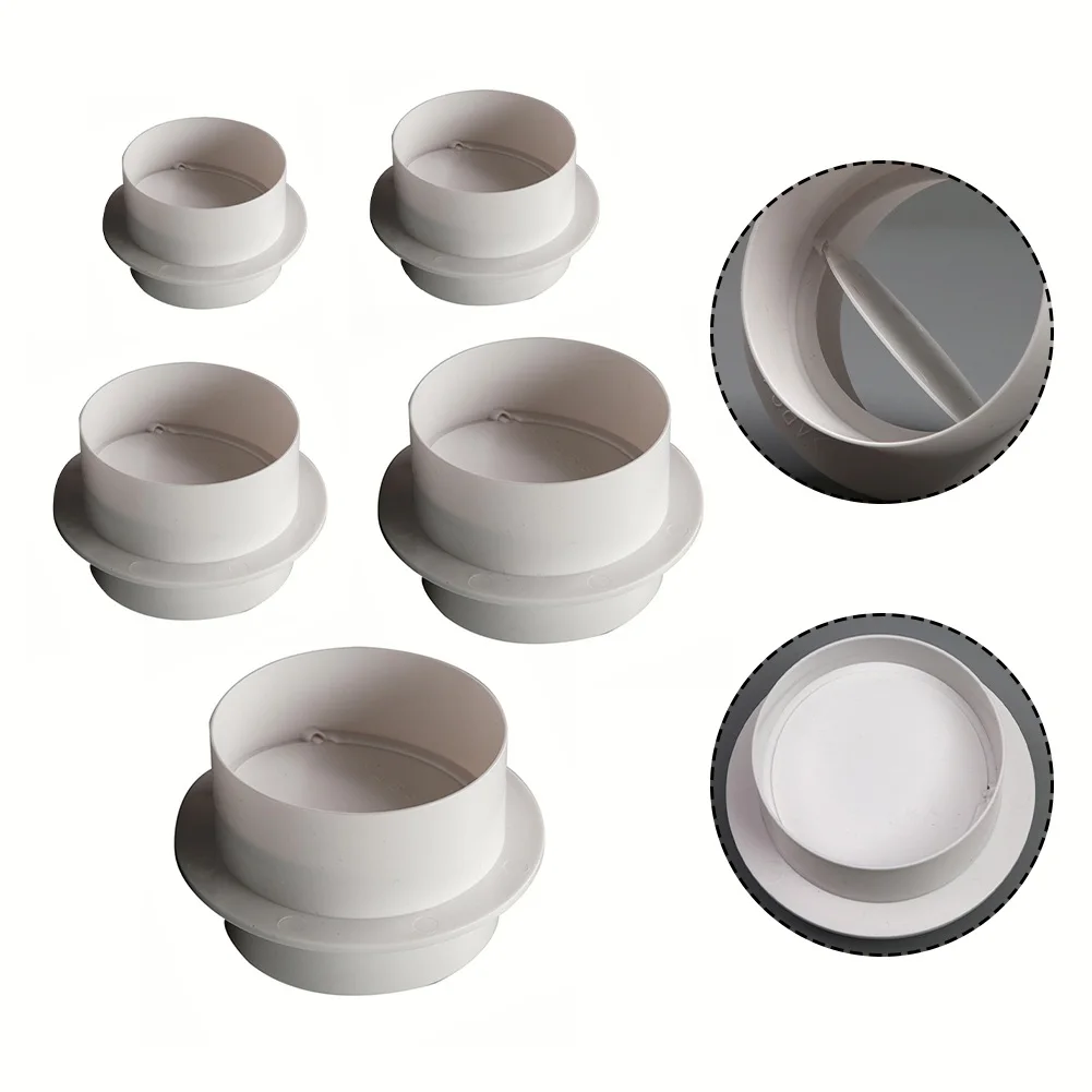 Ventilation Pipe Valve Round Check Valve Air Duct Control Exhaust Fan Pipe Accessories Kitchen Exhaust Fan Hose Anti Odor Valve