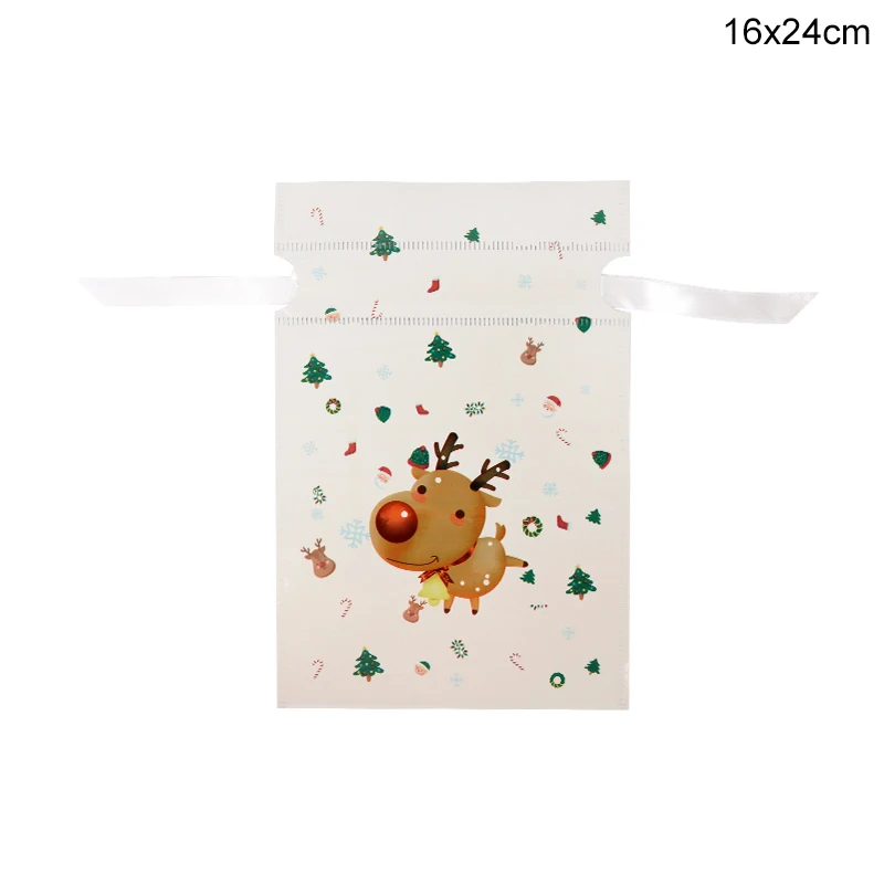 3/5 piezas Bolsa con cordón de Navidad Bolsa grande de embalaje de dulces de Papá Noel Decoraciones navideñas para el hogar Año Nuevo 2024 Navidad