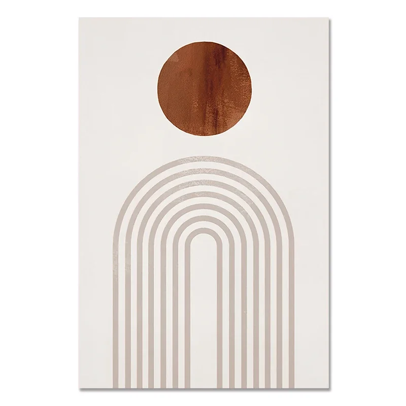 Póster bohemio en blanco y negro, pintura en lienzo geométrica abstracta moderna, arte de pared nórdico para sala de estar, decoración del hogar