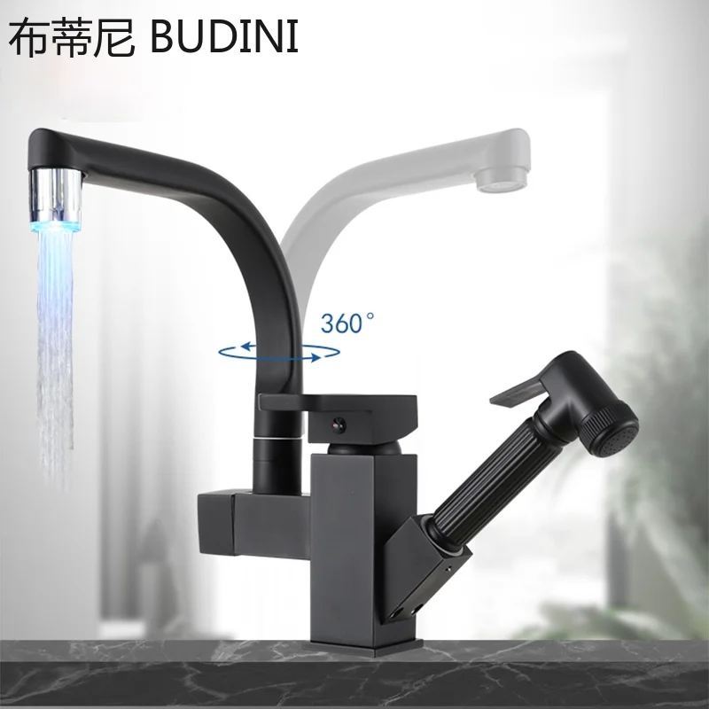 Robinet Mitigeur D'eau Chaude Et Froide, Mitigeur De Cuisine, Noir Mat,  Robinet De Bidet Extractible, Rotation À 360 Degrés, Lave-vaisselle -  Robinets De Cuisine - AliExpress