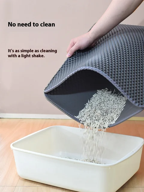 Large Waterproof Double Layer Cat Litter Mat Non-Slip Washable Pet Litter Box Mat Durable Sand Trapper Easy Clean Cat Toilet Mat 3