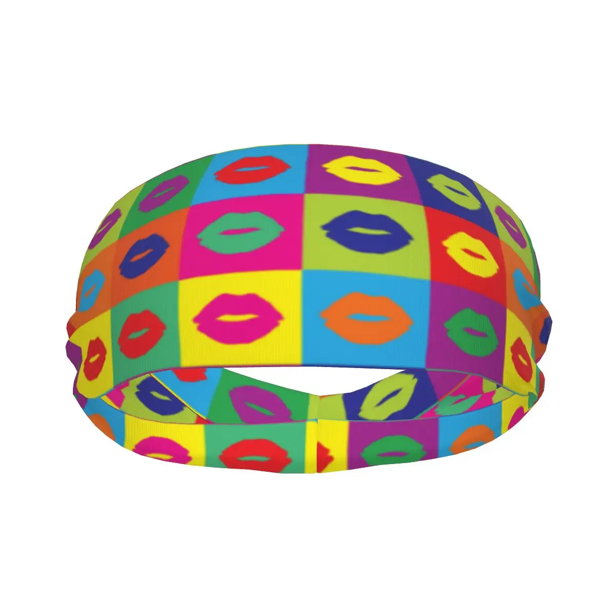 

Повязка на голову для спорта йоги фитнеса эластичная повязка на голову красочная повязка на голову в стиле поп-арт губы