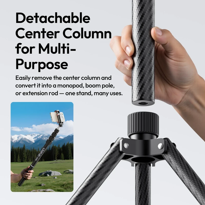 Ulanzi T230 Reversible Leg Light Stand 2.3M 5KG Load Tripod for COB Light Ring Light Fill Light Camera Softbox Outdoor Shooting