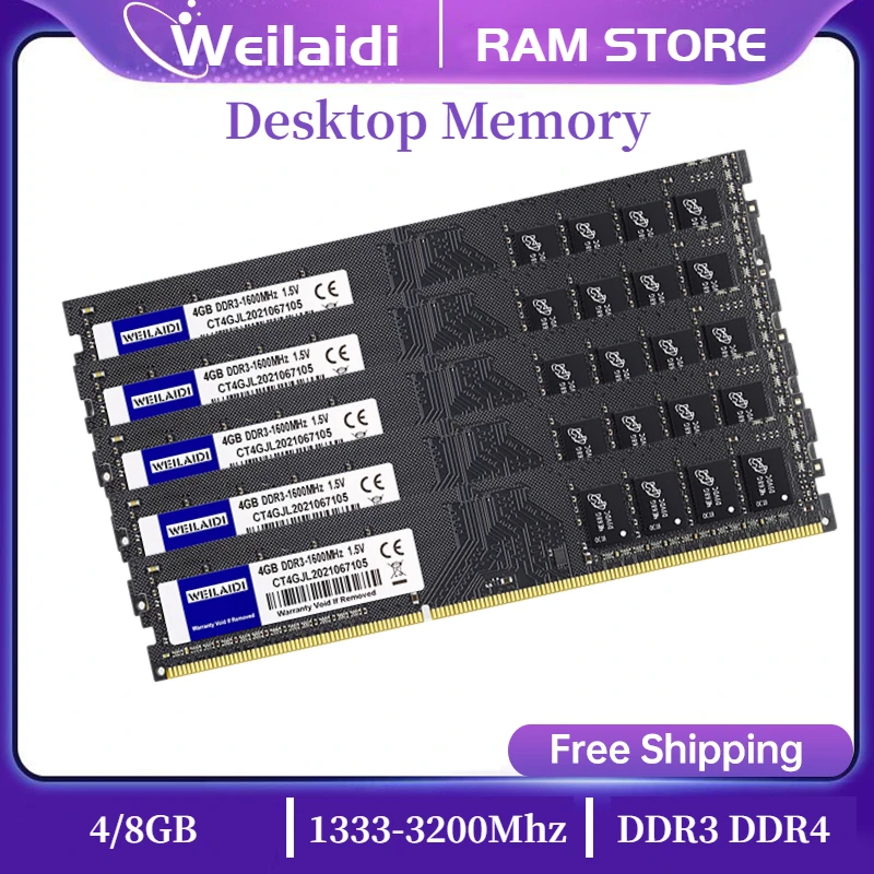 DDR3 DDR4 DDR5 4G 8G 1333Mhz PC-10600 1600MHz PC-12800 메모리 램 데스크탑 메모리 240 핀 1.5V DIMM 인텔 및 AMD 호환 가능 