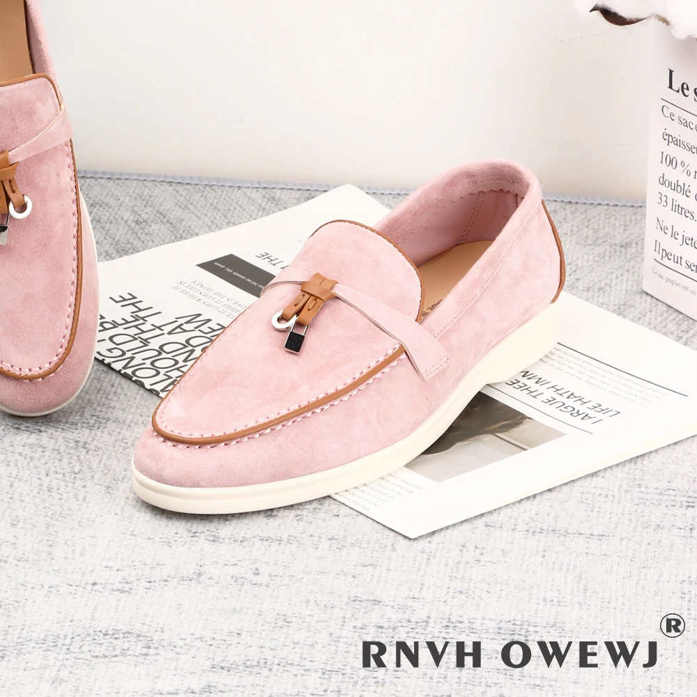 Suede Leather Women Loafers Shoes Spring Autumn Luxury Casual Women Shoes Rubber Sole Flat Loafers Comfortable