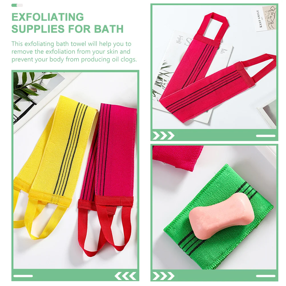 Back Exfoliating Scrubber Shower Towel Reusable Bathing Cloth Body Cleaning Washing Scrubbing Towel Bath Accessory Random Color 3