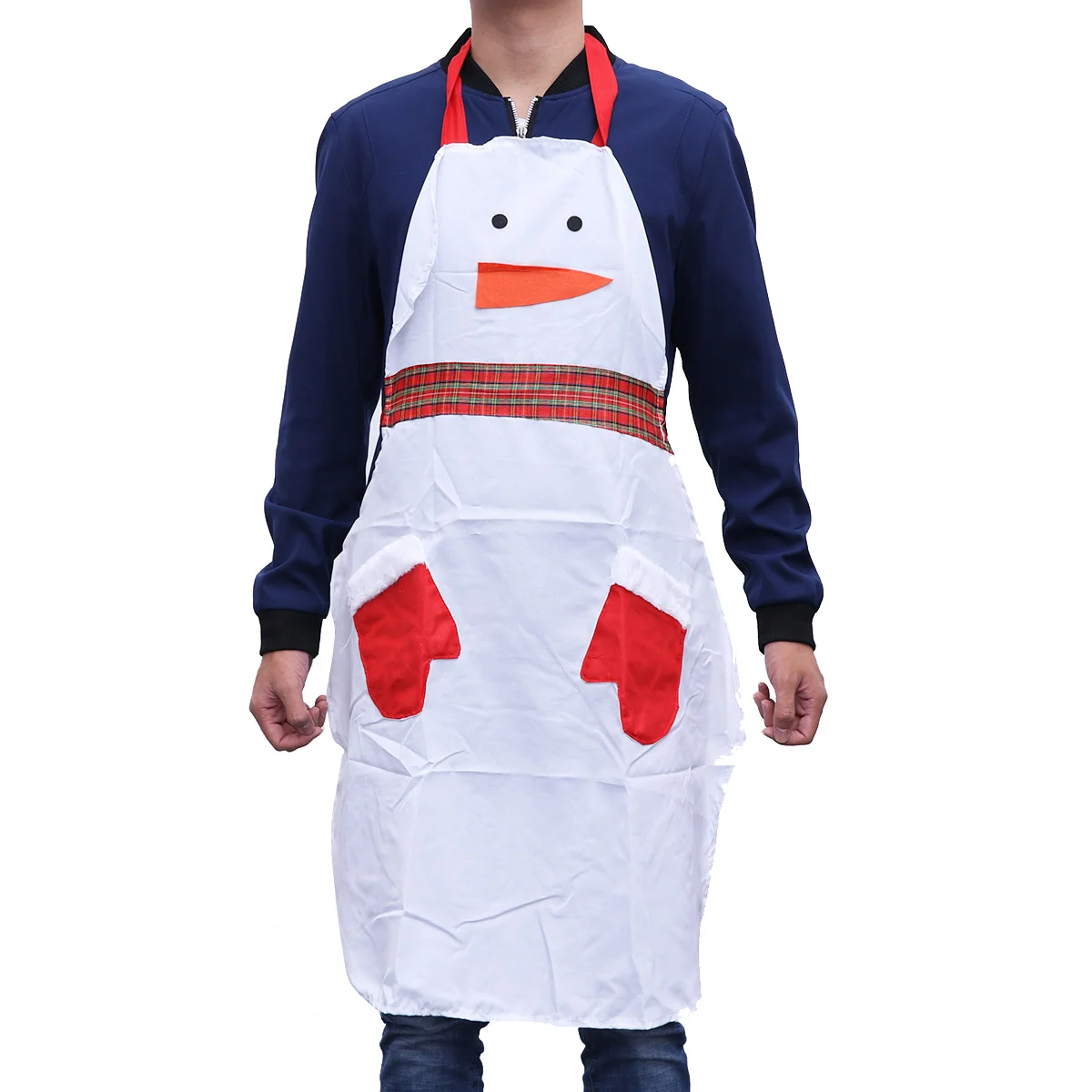 

Christmas Snowman Apron Beautiful Creative Snowman Apron for Home Store (White)