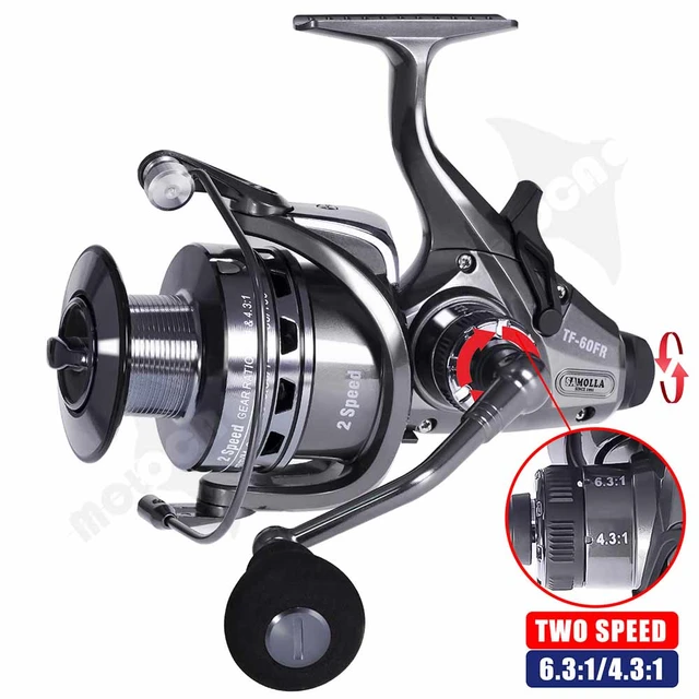 Double Brake Fishing Reel Spinning Two Speed 6.3:1/4.3:1 Drag 20kg Coil Open  Face Carretilha De Pesca Carp Molinete Equipament - AliExpress