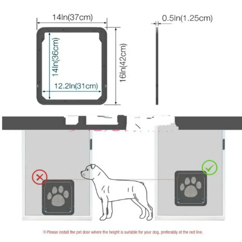 Small door pet supplies with lock cats and dogs free access to mosquito screen nylon mesh WF1015 pet door plastic pet door