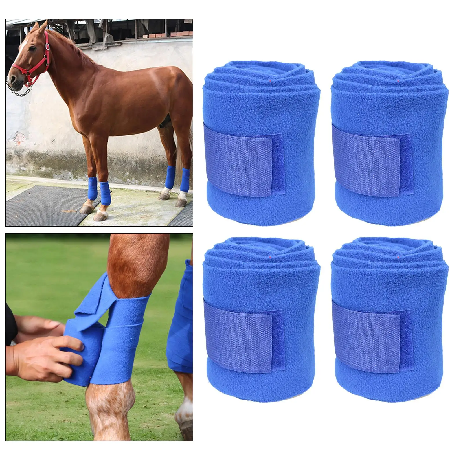 4 Pieces Horse Leg Wraps Bandage Set Riding Racing Equestrian Equipment