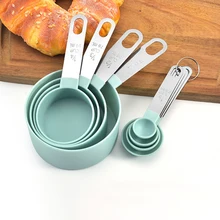  4Pcs/5pcs/10pcs Multi Purpose Spoons/Cup Measuring Tools PP Baking Accessories Stainless Steel/Plastic Handle Kitchen Gadgets 