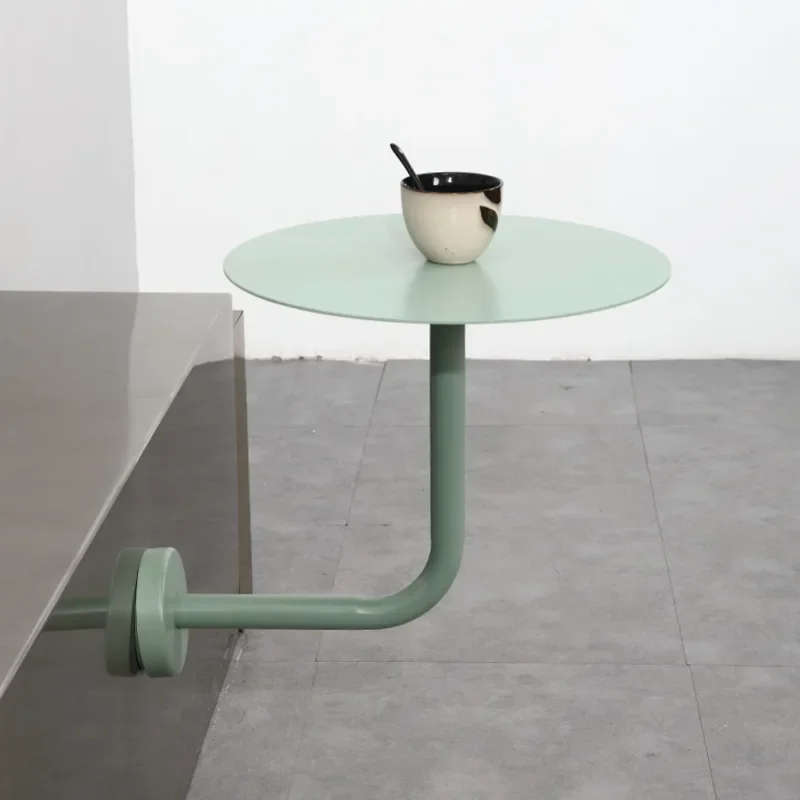 Simple Wrought Iron Cafe Table Wall Mounted Small Round Table, Milk Tea Shop Leisure Area, Creative Hi Tea Stainless Table