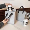 StoBag 10pcs Grey Non-woven Insulation Tote Bag Portable Fabric for Food Drinks Package Keep Warm Cold Delivery Reusable Pouch 4