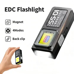 Rechargeable LED Keychain Flashlight with Magnet - Portable 550LM Mini Torch and Pocket Lantern (SSD1 1PC)