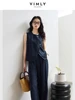 VIMLY Women Casual Pants Set 2025 Summer Office Vest Top+Straight Leg Pants Women's Simple Suit Formal 2pcs Set Commuting Outfit 3